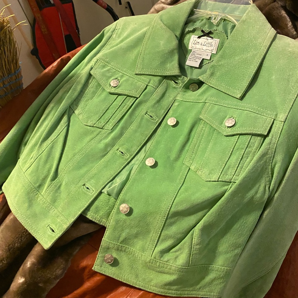 Vibrant Green Suede Jacket